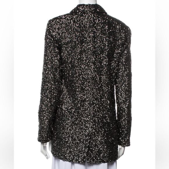 Alice + Olivia Jace Sequin Oversized Blazer GunMetal Black, Small, NWT - Picture 4 of 5